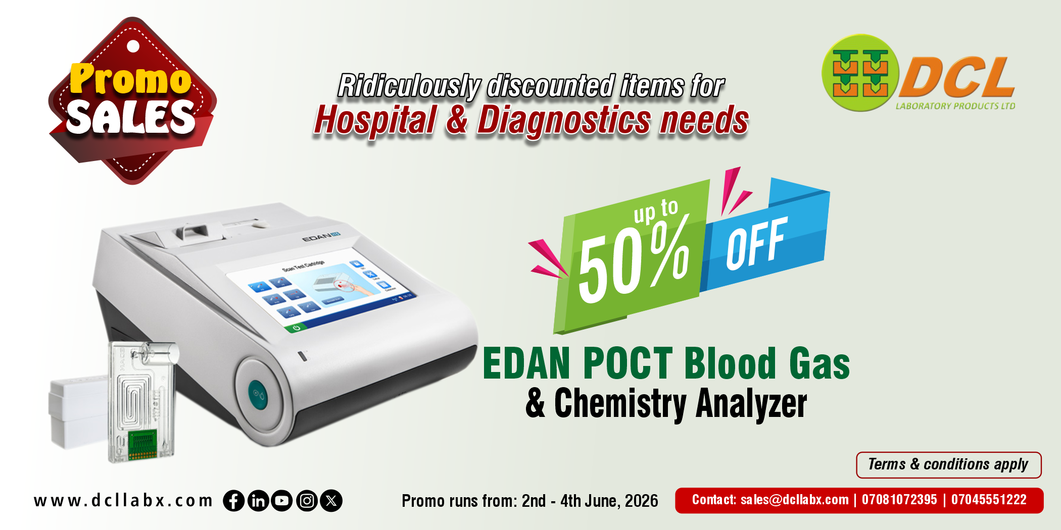 Edan POCT Blood Gas and Chemistry Analyzer, up to 50% off