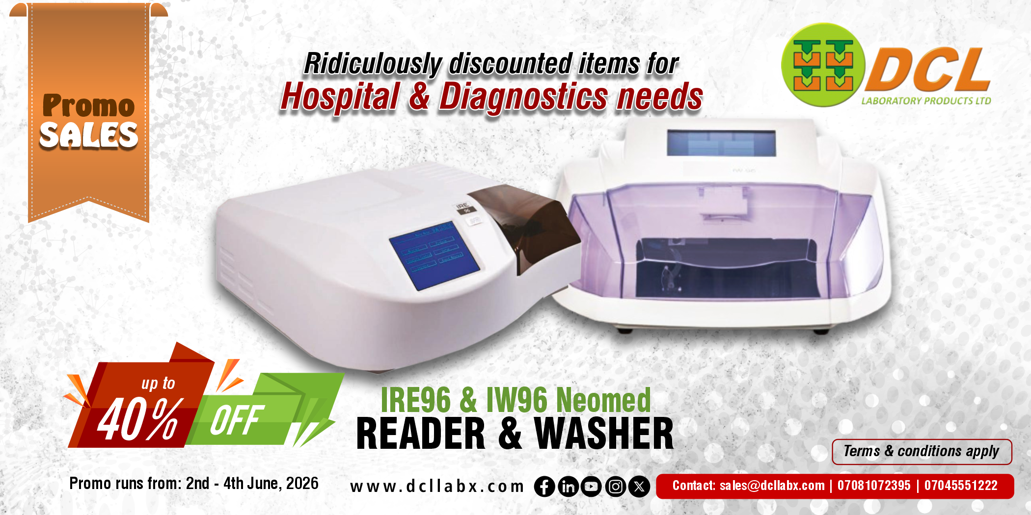 Neomed IRE96 and IW96 Reader and Washer, up to 40% off